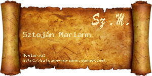 Sztoján Mariann névjegykártya